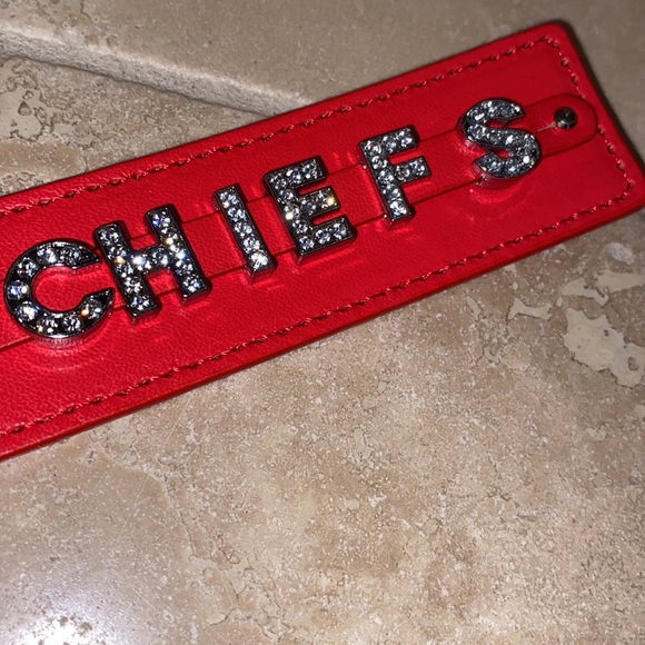 NFL Kansas City Chiefs Football 5” Keychain with Rhinestone Sliders - Picture 5 of 5